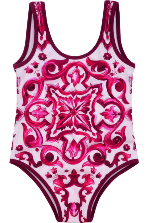 Entire Swimsuit With Majolica Print