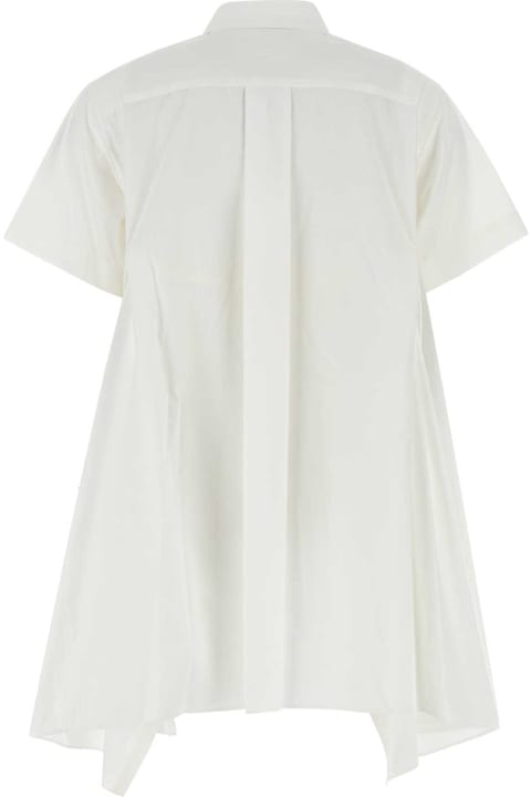 Sacai for Women Sacai White Poplin Mini Shirt Dress