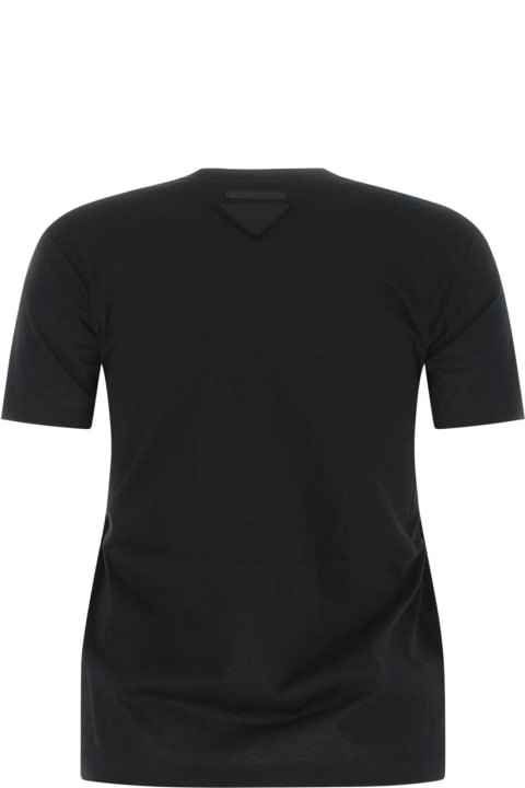 Prada Topwear for Women Prada Black Cotton T-shirt Set