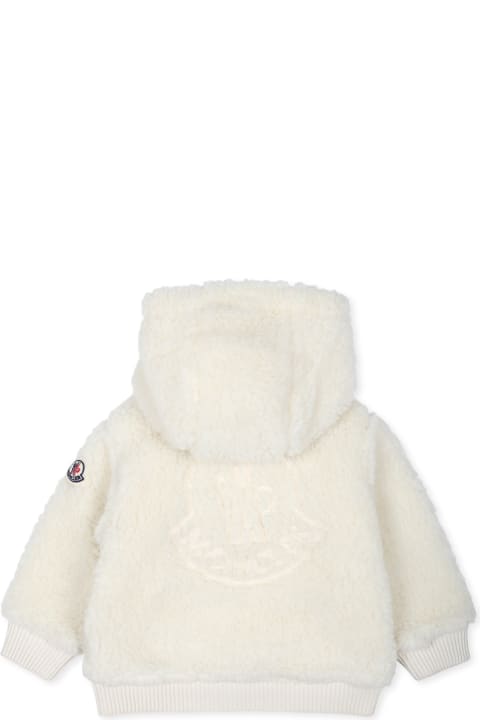 Moncler for Baby Boys Moncler Ivory Sweatshir For Babykids With Logo