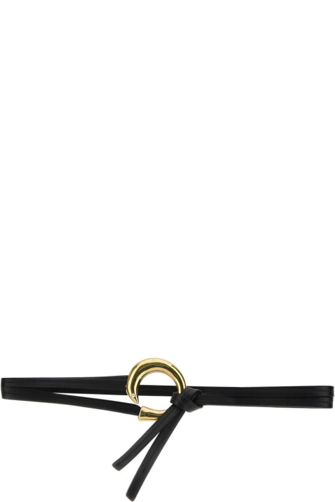 Bottega Veneta Sale for Women Bottega Veneta Black Leather Sardine Belt