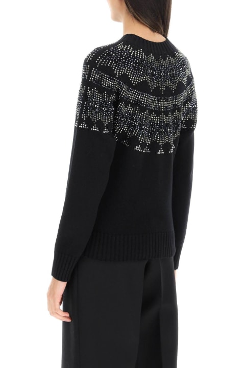 Fashion for Women Max Mara 'osmio' Wool And Cashmere Fair-isle Sweater With Crystals