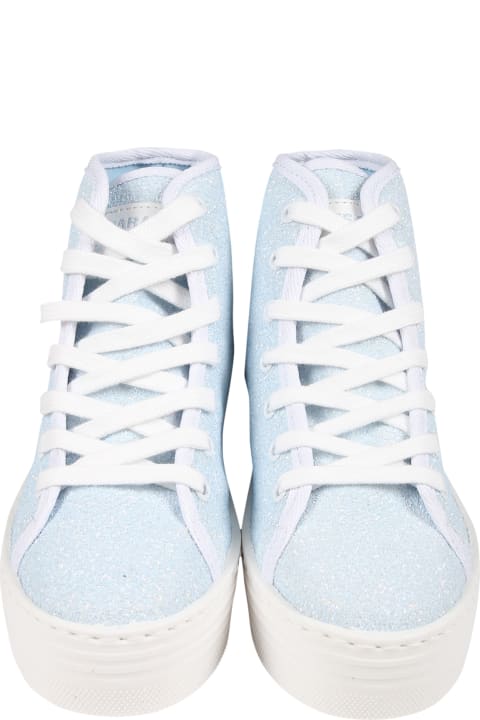 ガールズ シューズ Chiara Ferragni Light Blue Sneakers For Girl With Wink