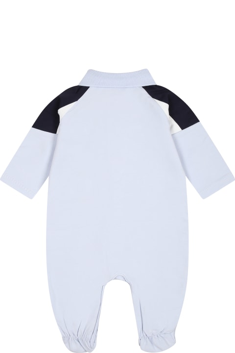 Bodysuits & Sets for Baby Girls Hugo Boss Light Blue Jumpsuit For Baby Boy With Logo