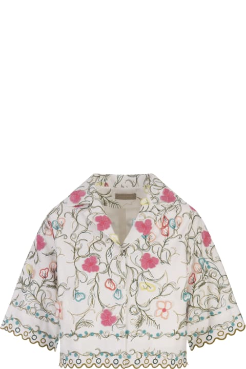 Elie Saab for Women Elie Saab Cotton Embroidered Garden Jacket