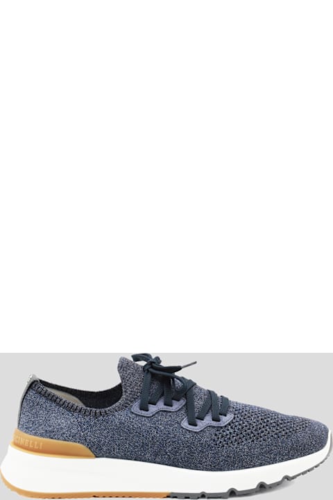 Brunello Cucinelli Blue Knit Sneakers