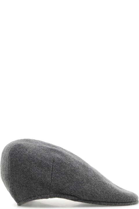 Borsalino لـ Kids Borsalino Grey Cashmere Parigi Flat Cap