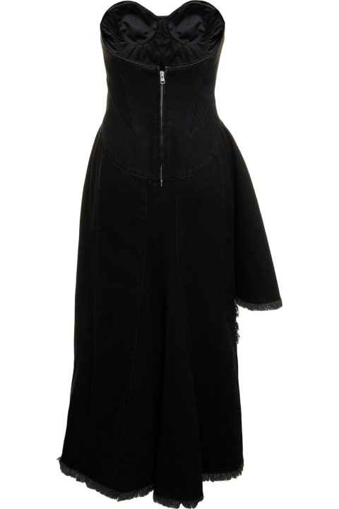 Asymmetric Organic Black Denim 12oz Dress