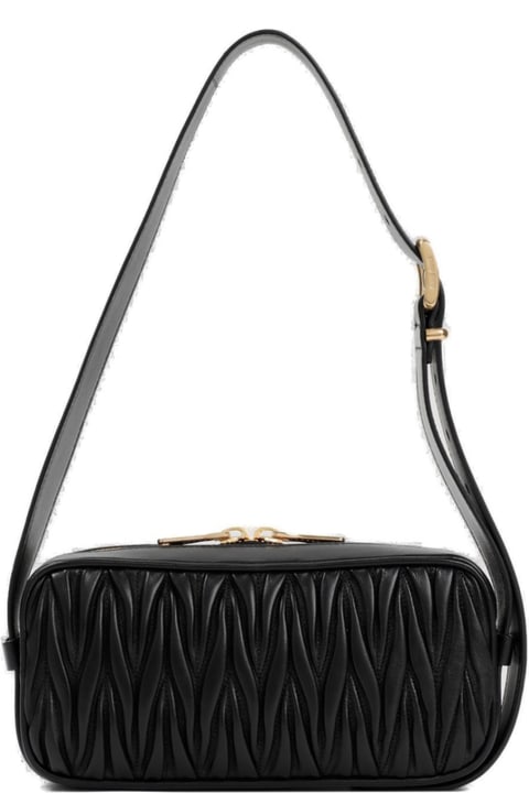 Miu Miu Shoulder Bags for Women Miu Miu Logo-lettering Zipped Shoulder Bag
