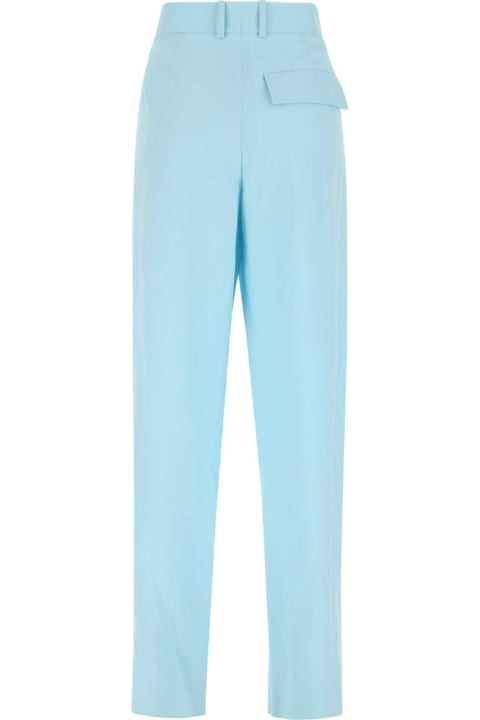 Fashion for Women Bottega Veneta Pastel Light-blue Wool Wide-leg Pant