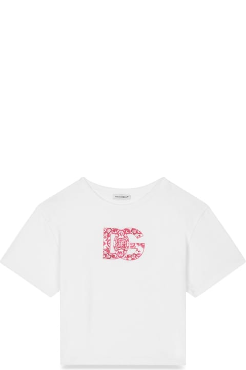 Dolce & Gabbana Sale for Kids Dolce & Gabbana Majolica Logo T-shirt