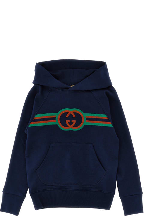 Gucci for Boys Gucci Logo Embroidered Hoodie