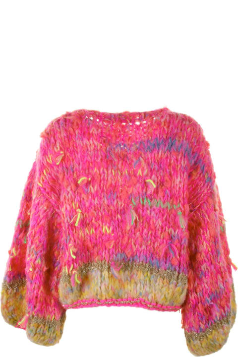 Sweater Thora Hand Knitted With Multicolored Yarns