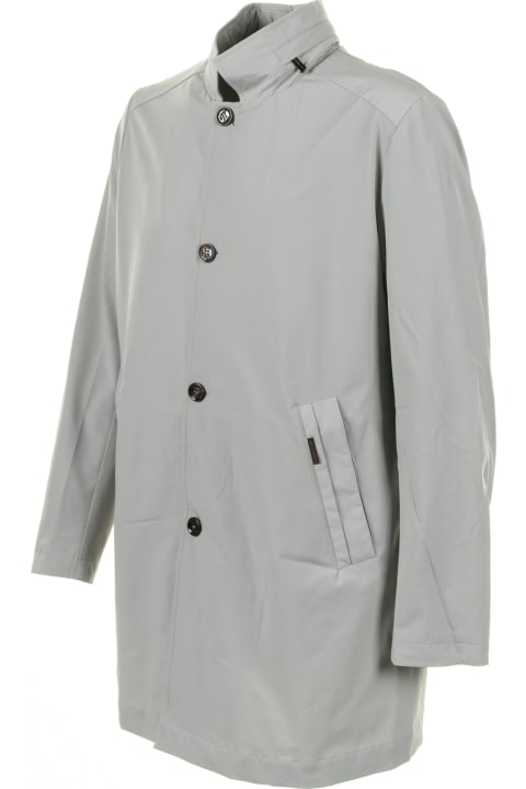 Moorer for Men Moorer Long Ice Trench Coat With Buttons