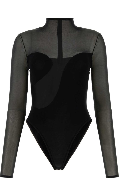 Nensi Dojaka Underwear & Nightwear for Women Nensi Dojaka Black Viscose Blend Bodysuit