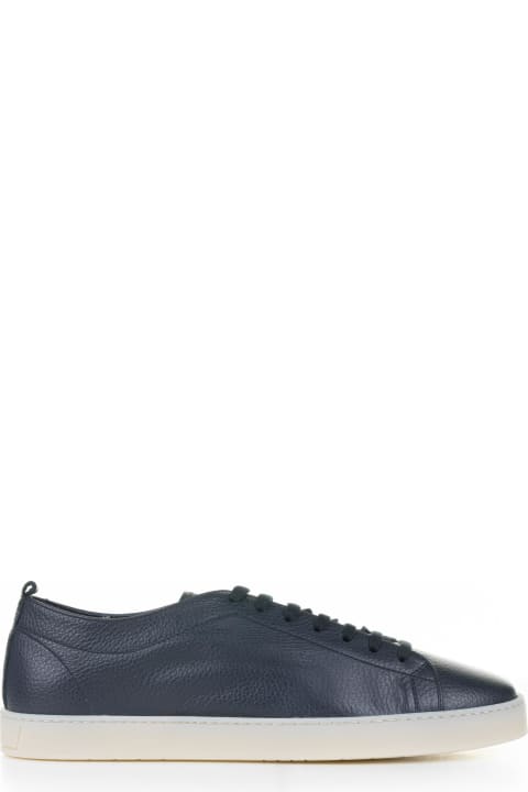 Barrett Shoes for Men Barrett Blue Leather Sneaker