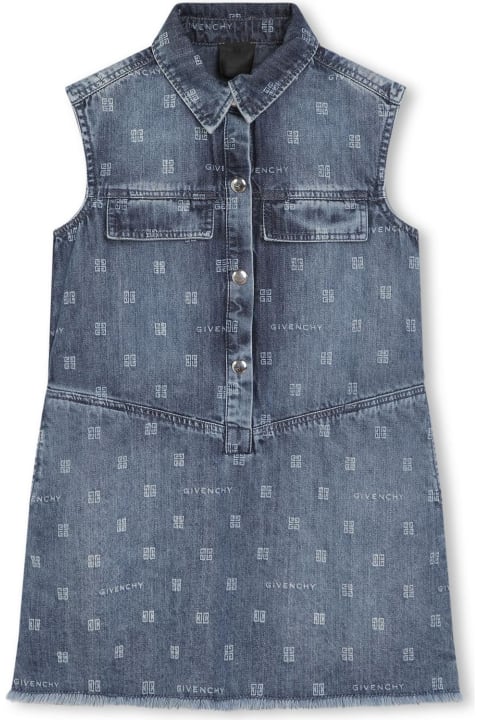 Givenchy Kids Givenchy Denim Dress With 4g Motif