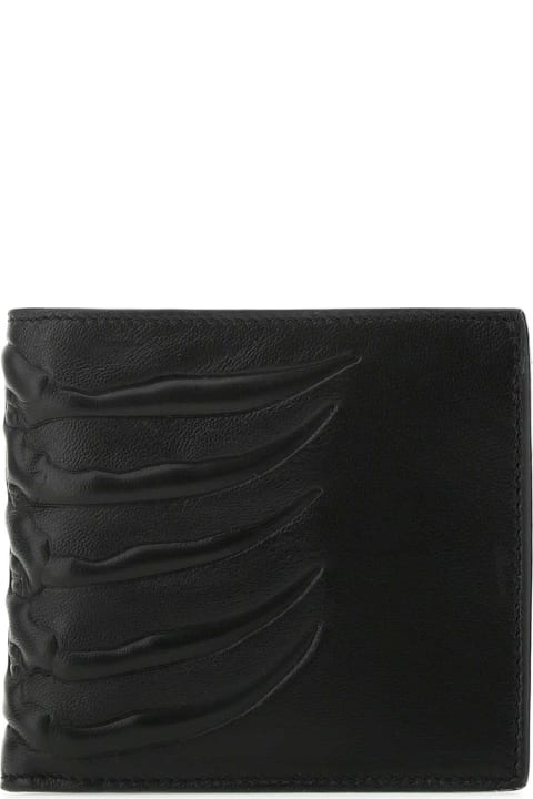 メンズ Alexander McQueenのアクセサリー Alexander McQueen Black Nappa Leather Wallet
