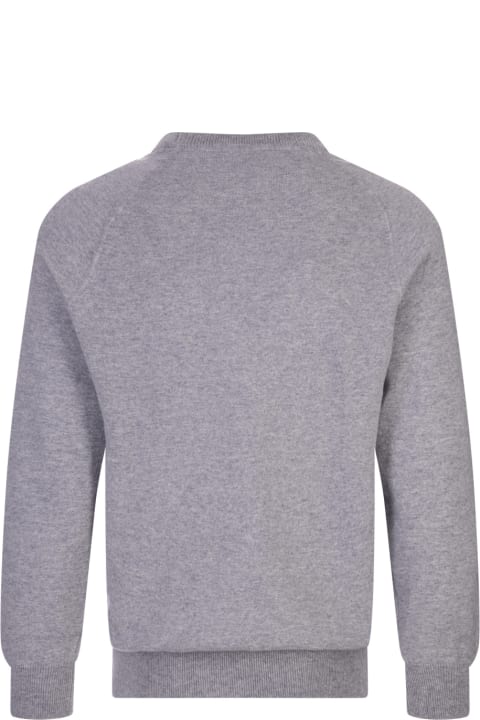 Fedeli Fleeces & Tracksuits for Men Fedeli Grey Cashmere Crew-neck Pullover