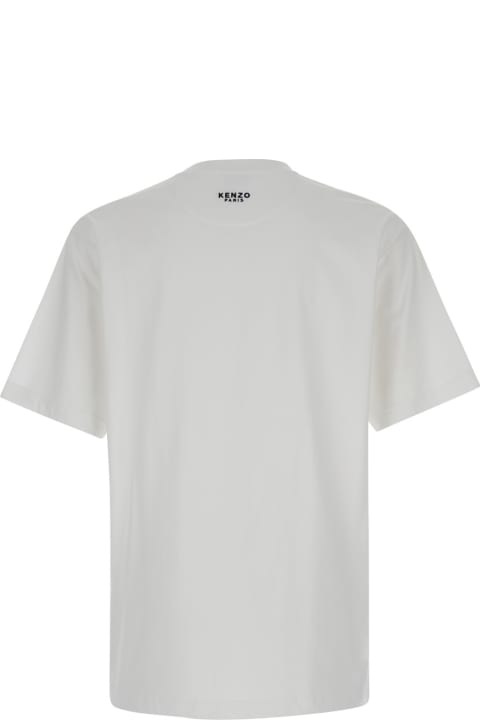 Kenzo Topwear for Women Kenzo White Crewneck T-shirt With Boke Flowers In Cotton Man