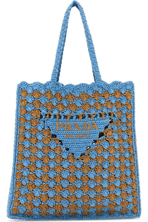 Prada Bags for Women Prada Two-tone Raffia Shopping Bag