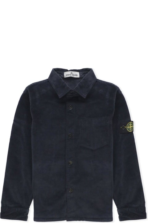 Stone Island for Kids Stone Island Compass Patch Corduroy Overshirt