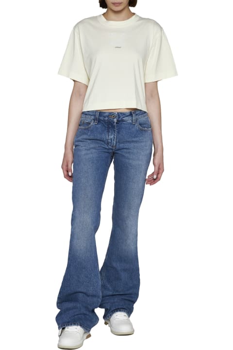 Off-White for Women Off-White Pearl Embellished T-shirt