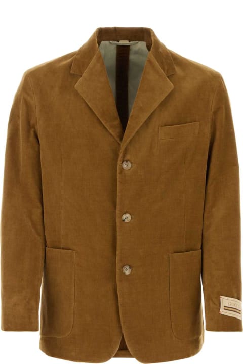 Coats & Jackets for Men Gucci Caramel Velvet Blazer