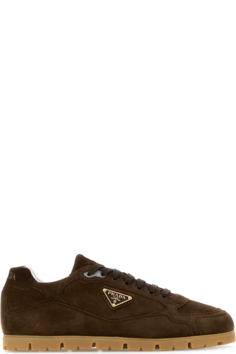 Prada Sneakers for Men Prada Brown Suede Trail Sneakers