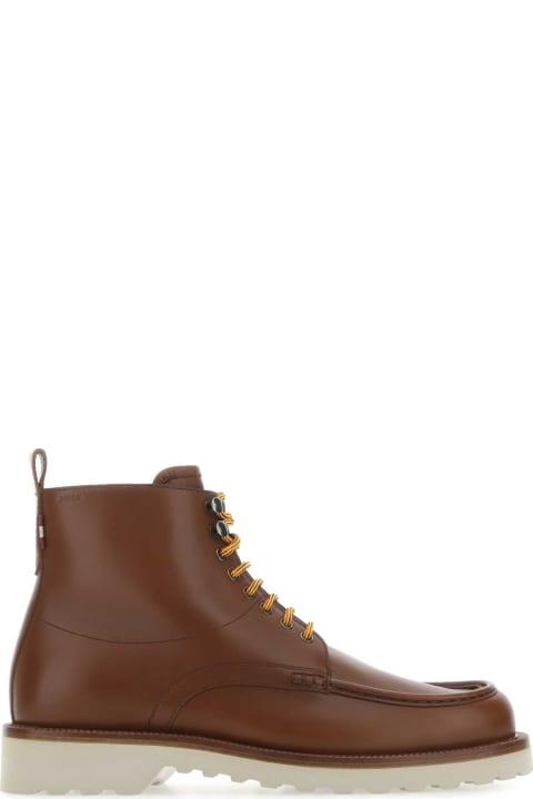 Boots for Men Bally Brown Leather Nobilus Ankle Boots