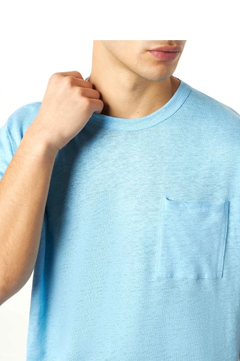 Homeware MC2 Saint Barth Man Light Blue Linen Jersey T-shirt
