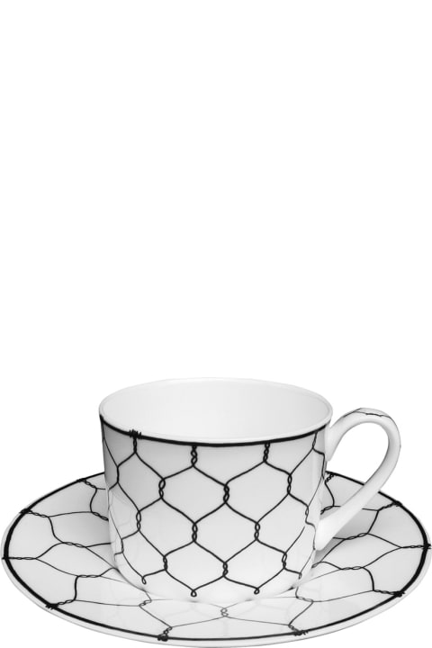Set of 4 Tea/Coffee Cups & Saucers - Ferri Collection
