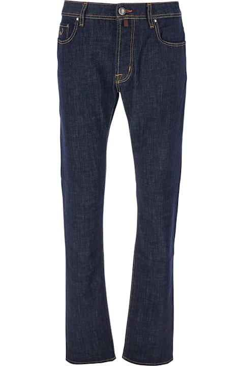 インテリア Jacob Cohen 'bard' Blue Jeans With Belt Loops And Logo Patch On The Rear In Denim Man