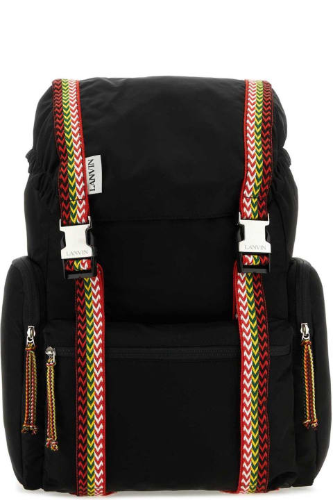 Backpacks for Men Lanvin Curb Logo Patch Drawstring Backpack