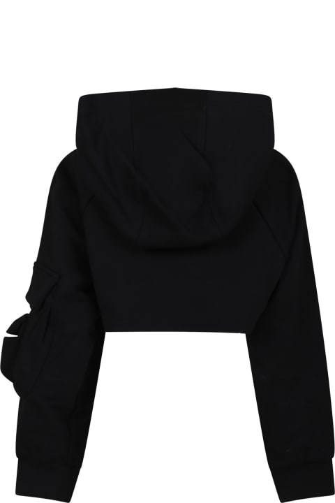 Fendi for Girls Fendi Black Sweatshirt For Girl With Baguette