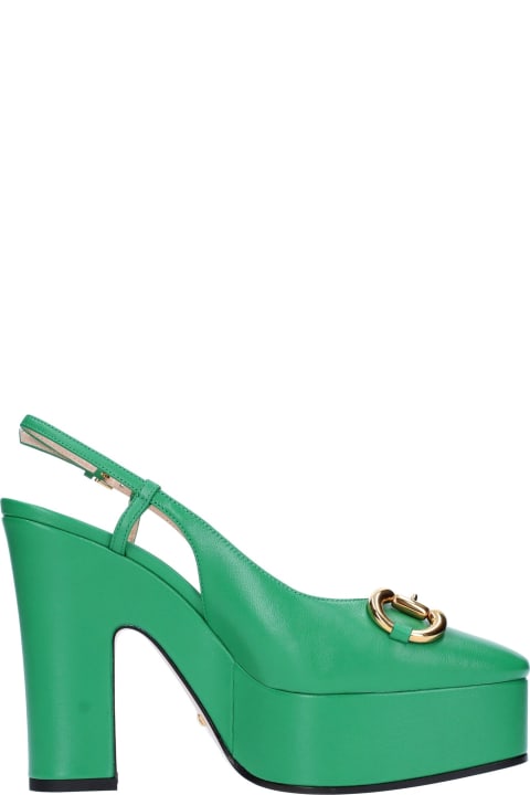 Gucci High-Heeled Shoes for Women Gucci Leather Slingback Pumps
