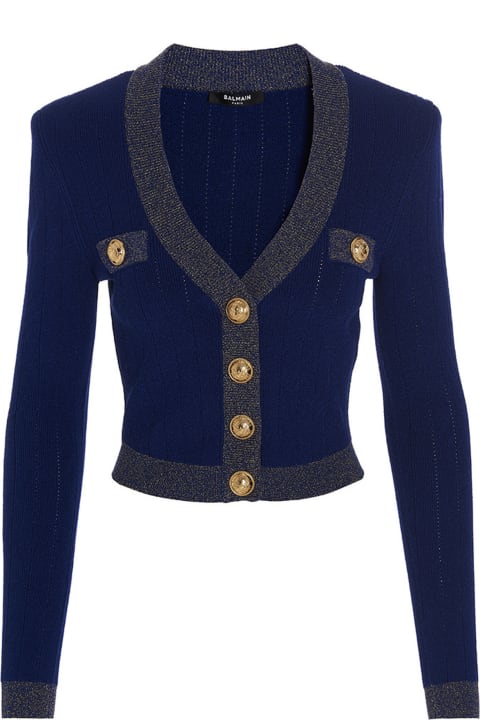 Cardigan 'gold Edge Buttoned Knit Cropped'