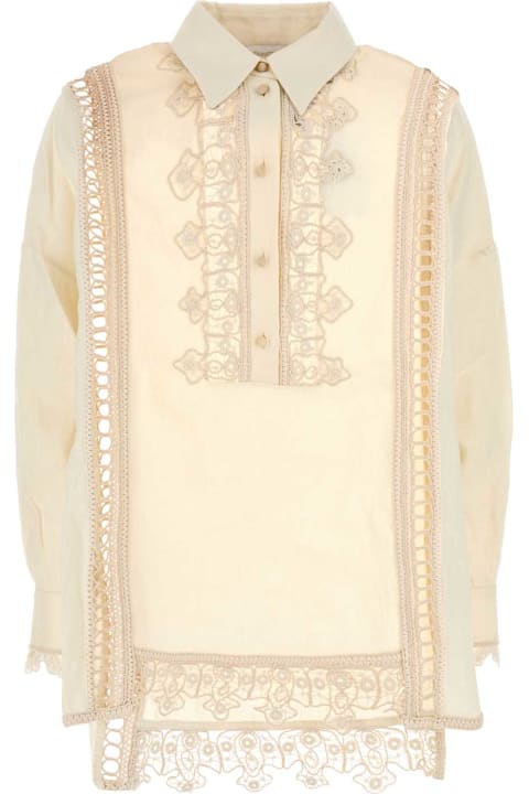 Zimmermann for Women Zimmermann Cream Linen Illuminate Shirt