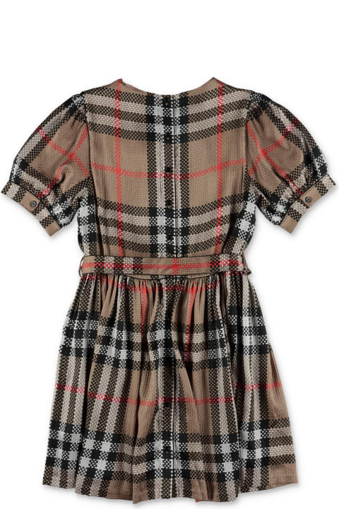 Dresses for Girls Burberry Burberry Abito Check In Seta Bambina
