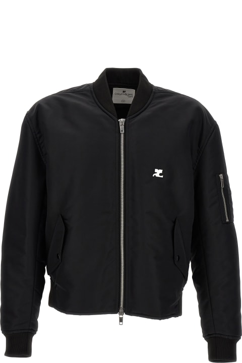 'embroidered Nylon' Bomber Jacket