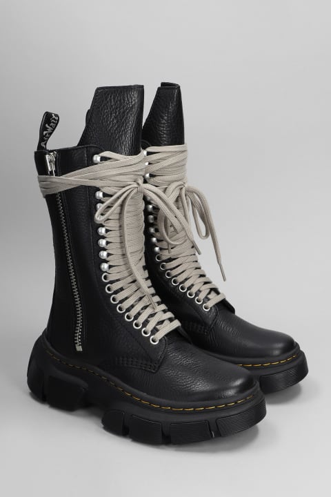 Rick Owens x Dr. Martens Boots for Women Rick Owens x Dr. Martens Dmxl Length Boot Combat Boots In Black Leather