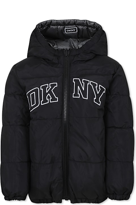 DKNY for Women DKNY Black Reversible Down Jacket For Girl With Logo
