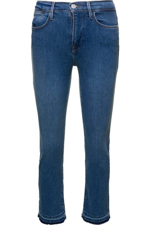 Frame Jeans for Women Frame 'le High Straight' Blue Five-pocket Style Jeans In Cotton Blend Denim Woman