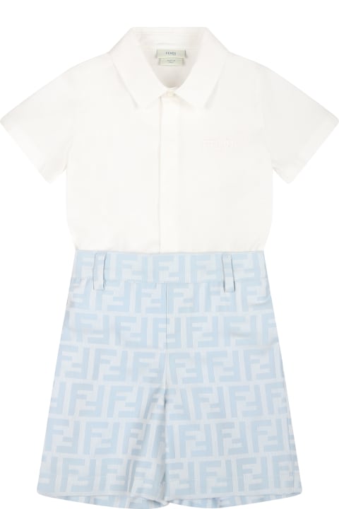 Zip Check Shirt for Baby Girls Fendi T-shirt La Plante