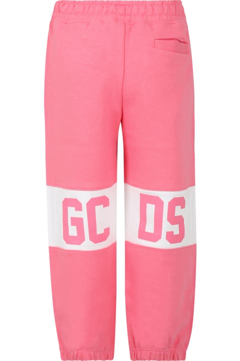 GCDS Mini for Kids GCDS Mini Pink Trousers For Girl With Logo