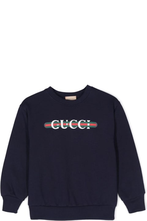 Gucci Sweaters & Sweatshirts for Boys Gucci Black Crewneck Sweatshirt With Web Detail In Jersey Boy