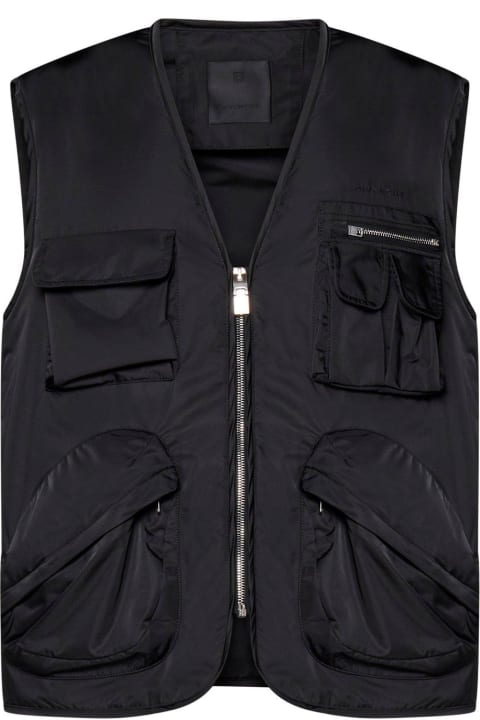 メンズ Givenchyのコート＆ジャケット Givenchy Zip-up Logo Embroidered Vest