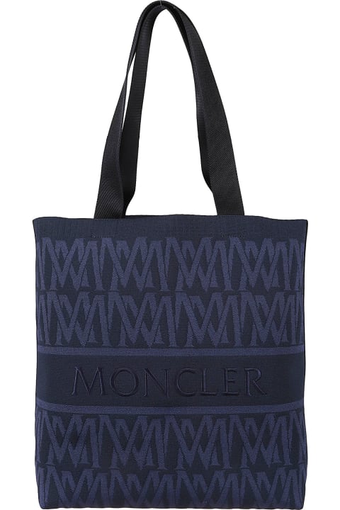 Totes for Men Moncler Logo Embroidered Knit Tote