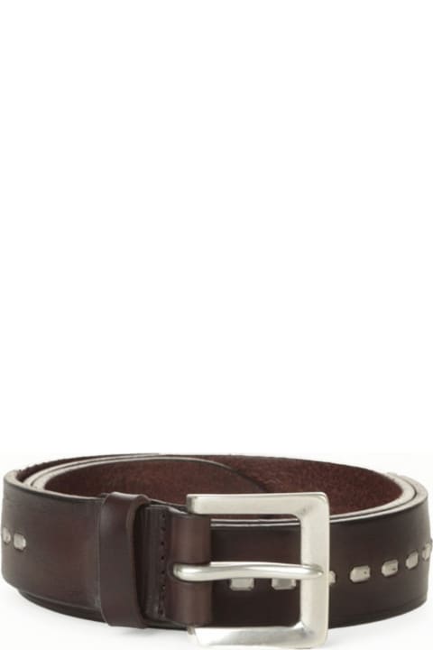 Belts for Men Orciani Dark Brown Leather Belt