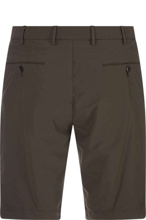 PT Bermuda Pants for Men PT Bermuda Brown Stretch Cotton Shorts